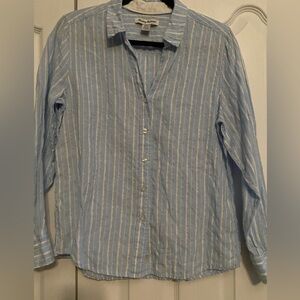 Tommy Bahama Light Blue Striped Linen Shirt